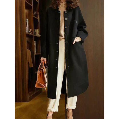 Eleganter Damenmantel Lang Bequem