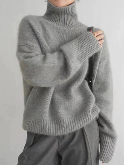 Klassischer Rollkragenpullover Weiches Merinowolle