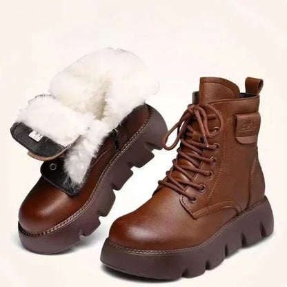 Stylische Damen-Stiefel Weiches Leder Vintage Design