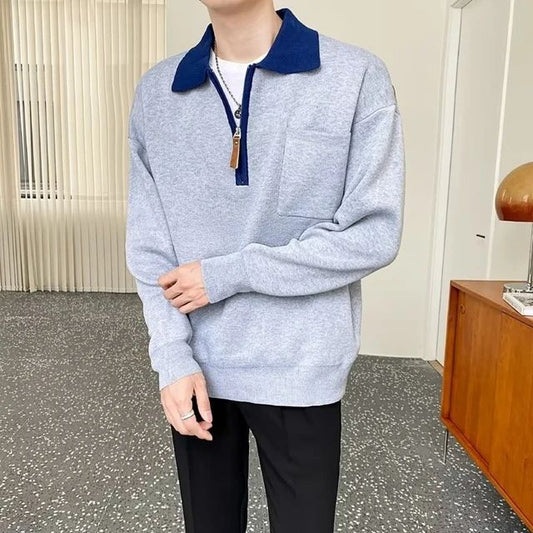 Herren Pullover Premium Elegant Halbzipp - IdealeKleiden