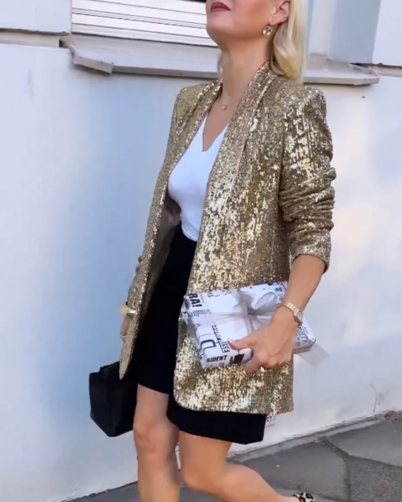 Glitzerjacke mit Pailletten Damen Elegant