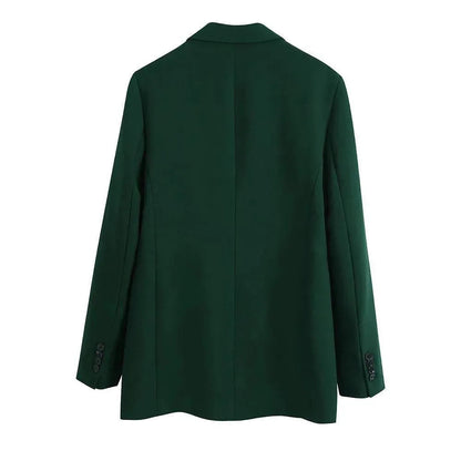 Grüner Damen Blazer Modern Lässig Elegent - IdealeKleiden
