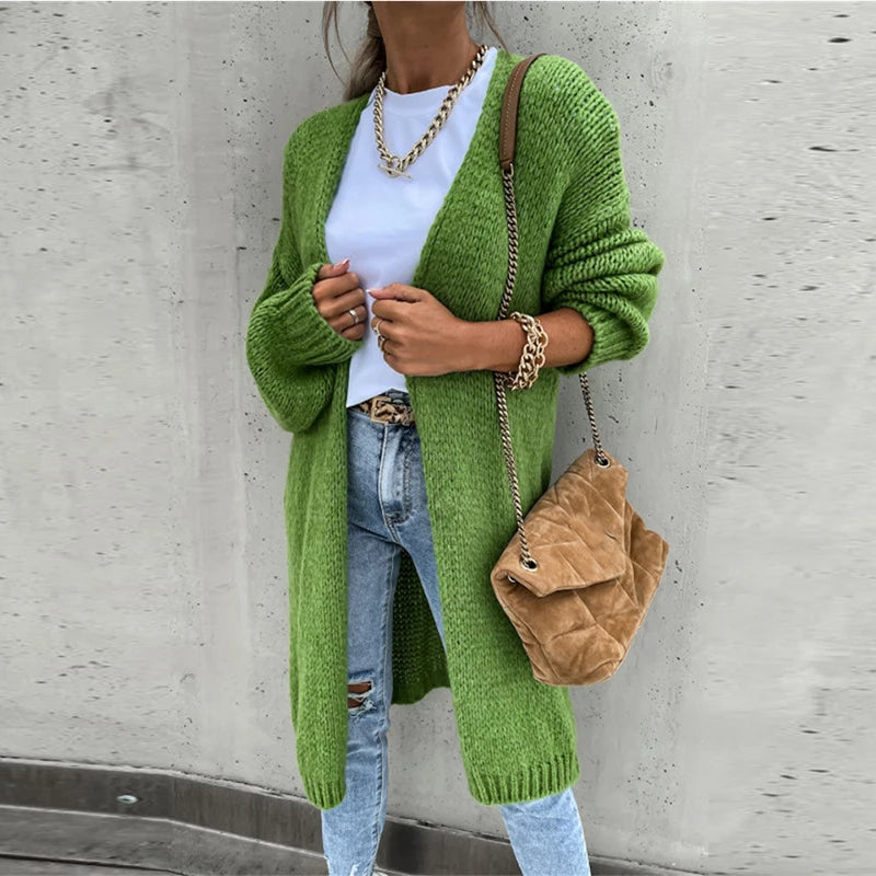 Elegante Damenstrickjacke Kaschmir Mittellang