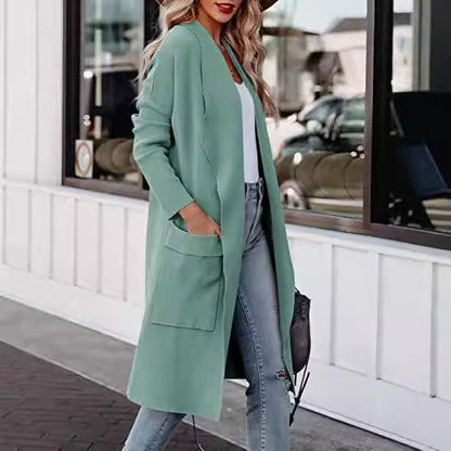 Langer Cardigan Offene Front Elegant
