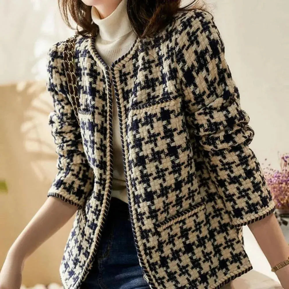 Stylische Damenjacke Karomuster Tweed