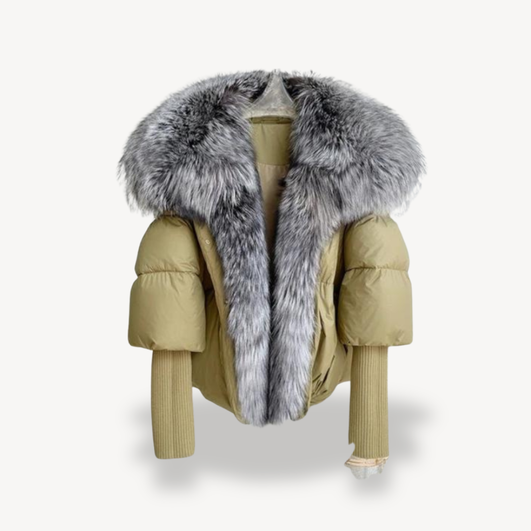 Damen Kunstpelz Winterjacke Elegant