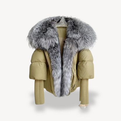 Damen Kunstpelz Winterjacke Elegant
