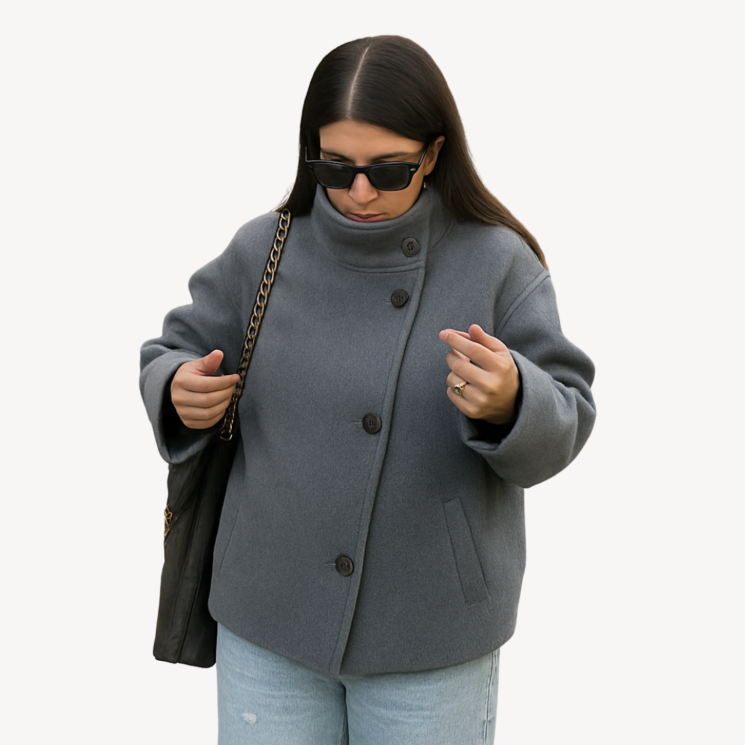 Stylischer Damen Mantel mit Knöpfen