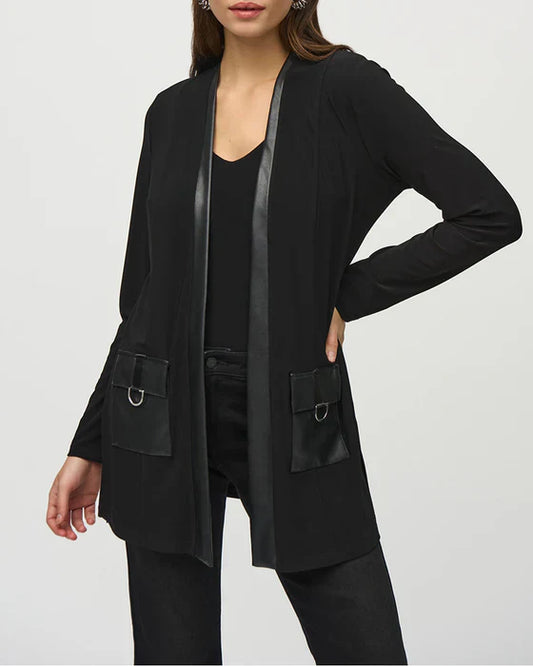 Stylische Damenjacke mit Patchwork-Tasche - IdealeKleiden