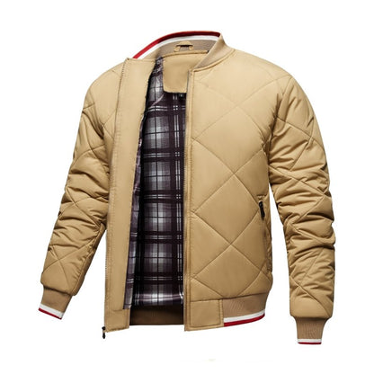 Herren Steppjacke Rauten Muster Bomber