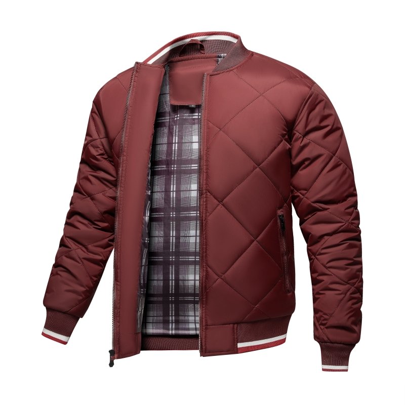 Herren Steppjacke Rauten Muster Bomber