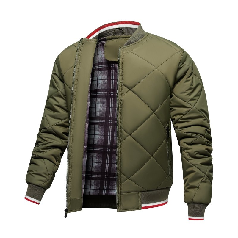Herren Steppjacke Rauten Muster Bomber