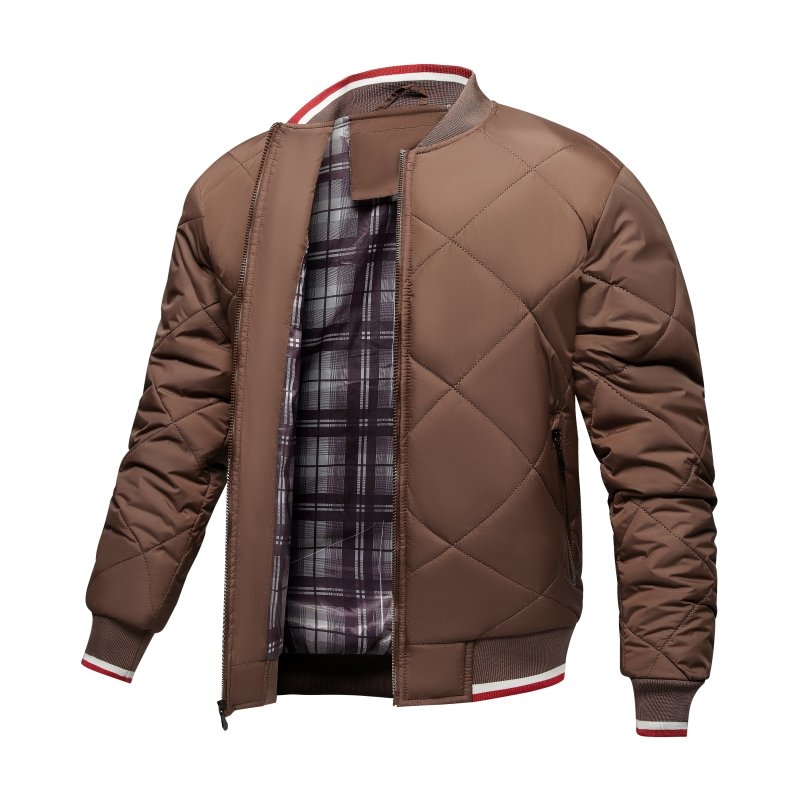Herren Steppjacke Rauten Muster Bomber