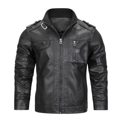 Stylische Lederjacke Herren Slim Fit