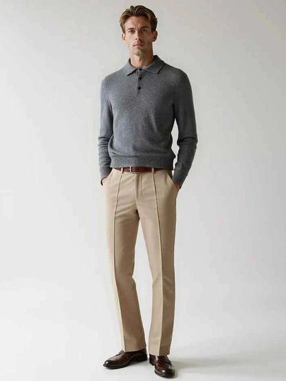 Herren Pullover Mit Knöpfen Elegant