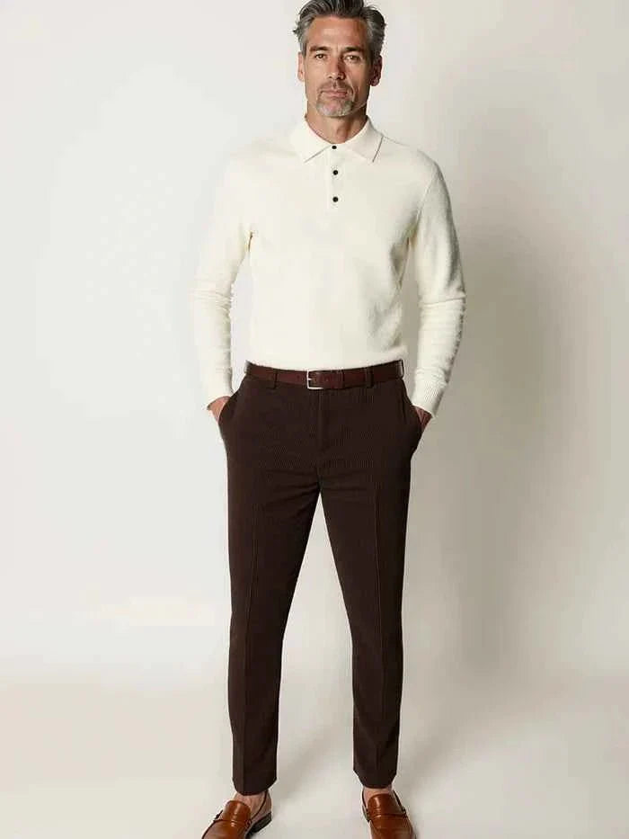 Herren Pullover Mit Knöpfen Elegant