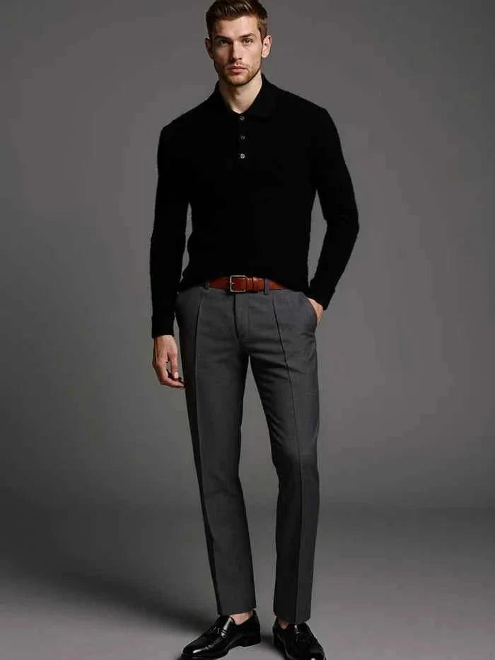 Herren Pullover Mit Knöpfen Elegant