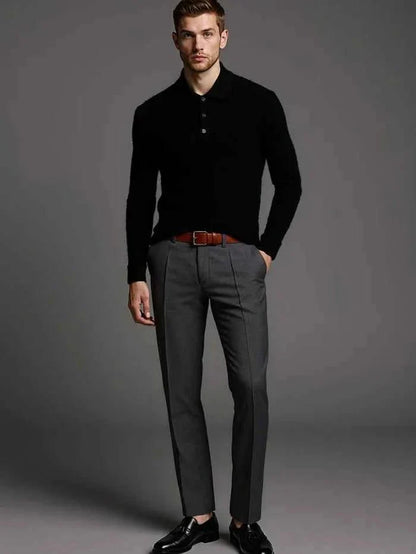 Herren Pullover Mit Knöpfen Elegant