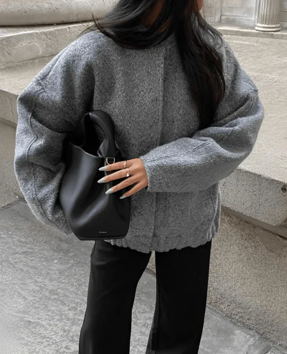 Übergröße Wolljacke Damen Warm - IdealeKleiden