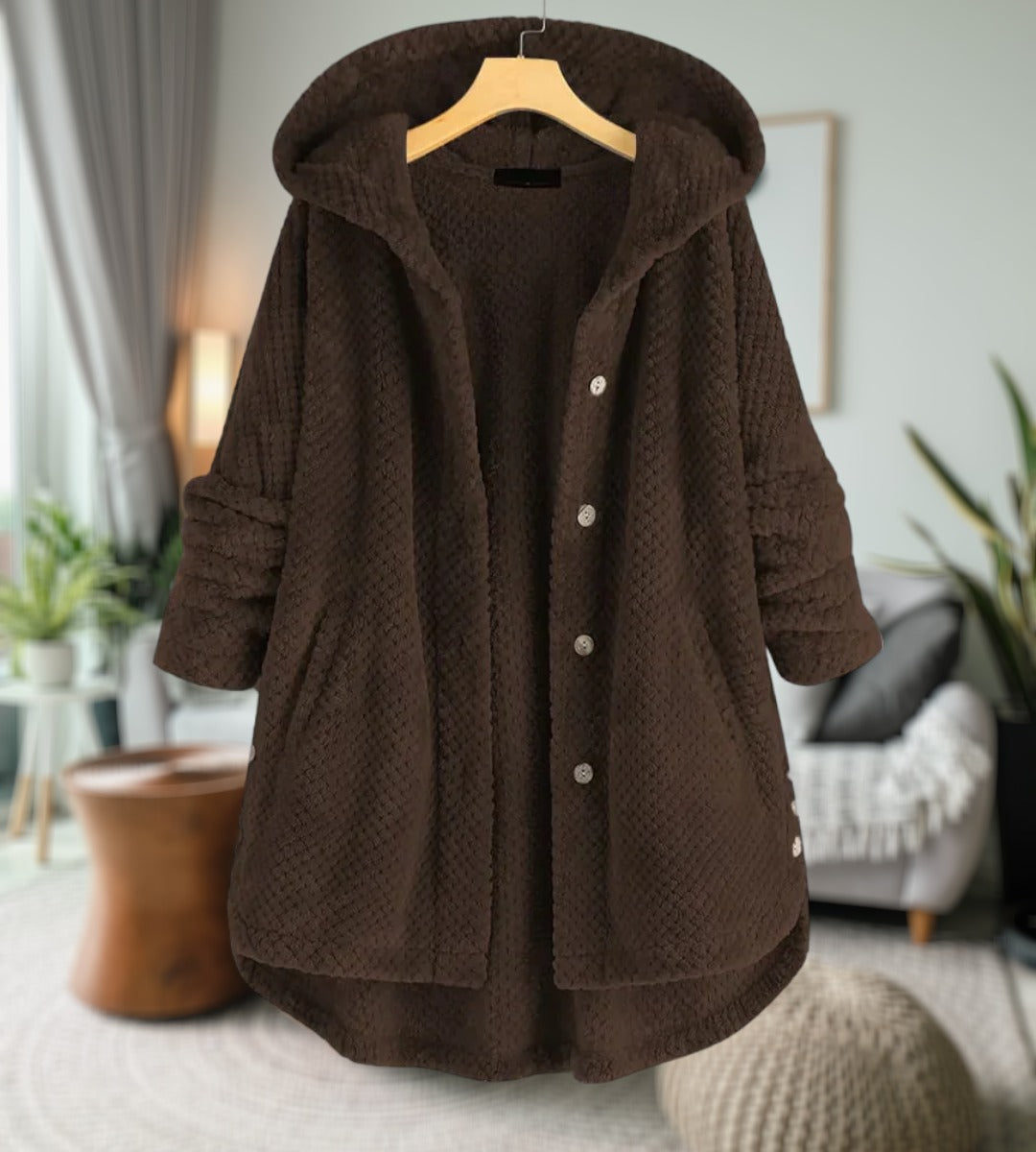 Damen Fleecejacke Weich Teddylook