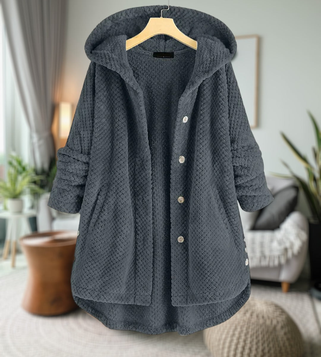 Damen Fleecejacke Weich Teddylook