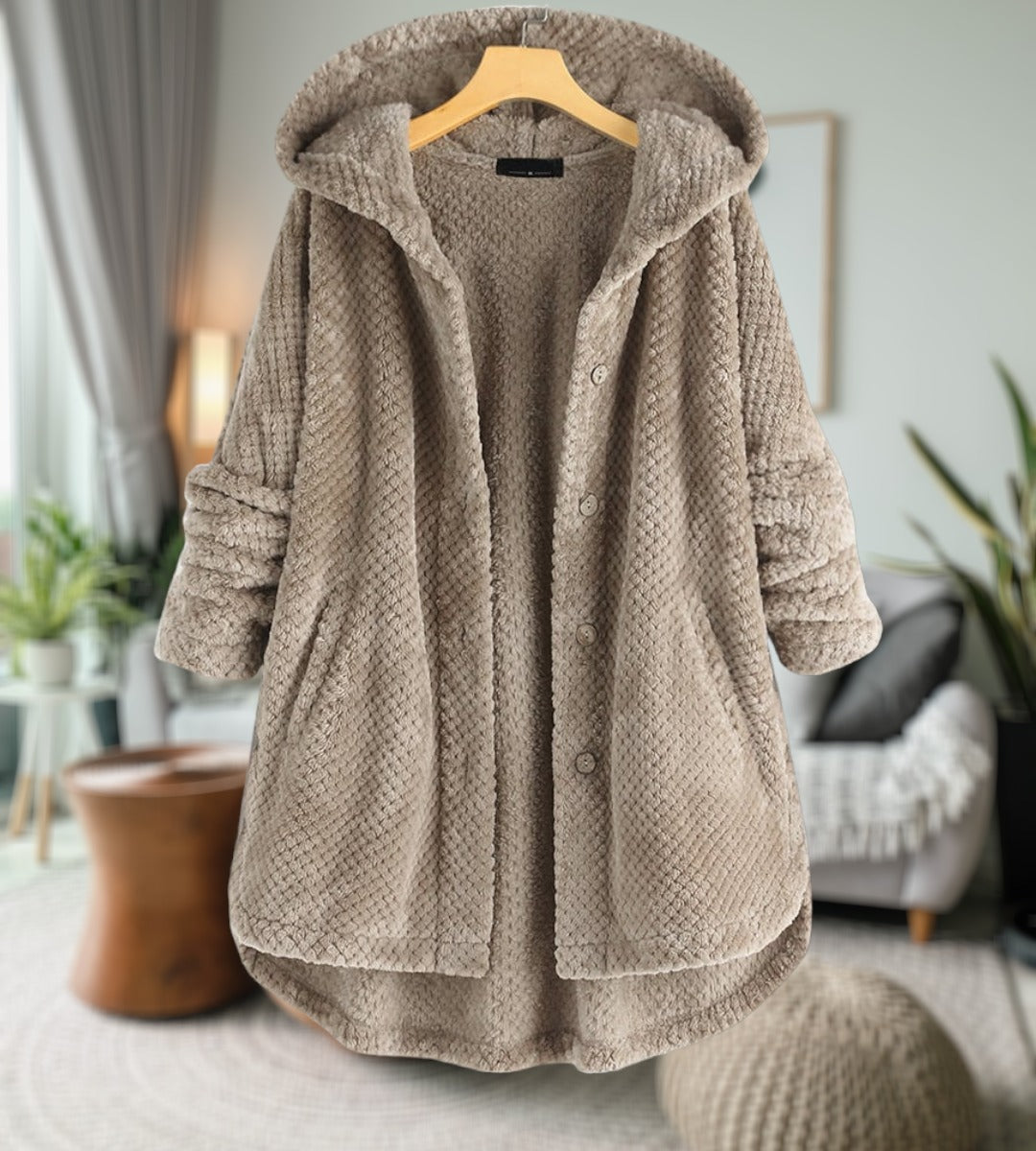 Damen Fleecejacke Weich Teddylook