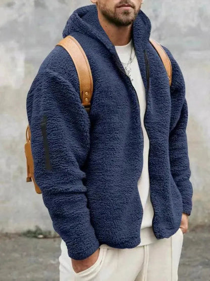 Männer Winterjacke Kapuzenfleece Warm