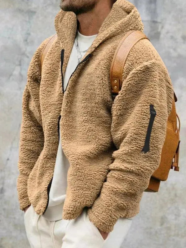 Männer Winterjacke Kapuzenfleece Warm
