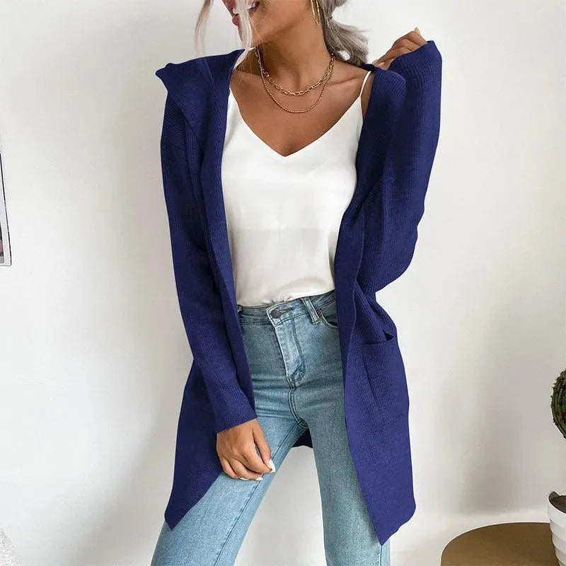 Elegante Damen Strickjacke Pullover mit Feinem Muster