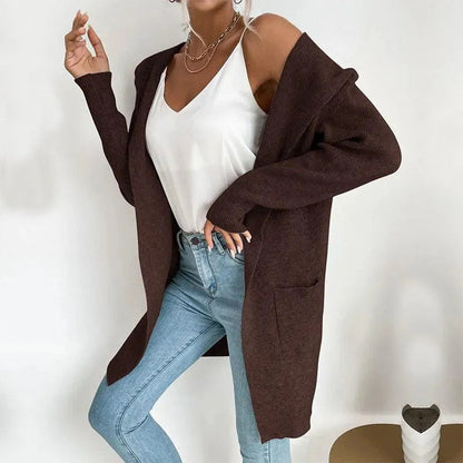 Elegante Damen Strickjacke Pullover mit Feinem Muster