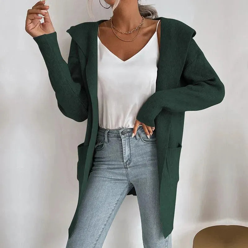 Elegante Damen Strickjacke Pullover mit Feinem Muster