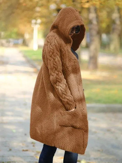 Lange Damen Strickjacke Warm