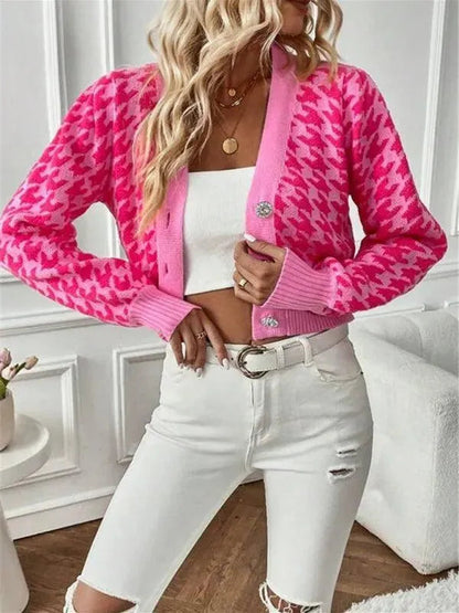 Längsärmige Strickjacke Damen Pullover