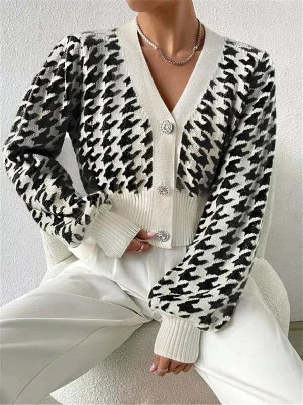 Längsärmige Strickjacke Damen Pullover