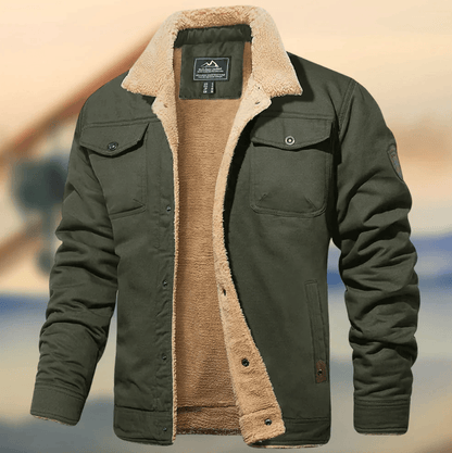 Herren Winterjacke Mit Kragen Warm Isoliert - IdealeKleiden