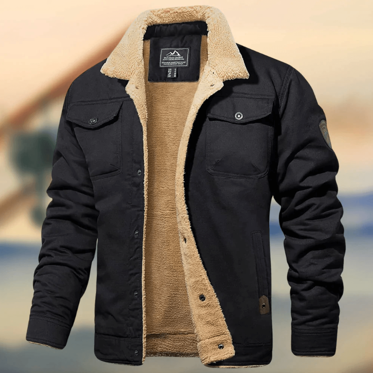 Herren Winterjacke Mit Kragen Warm Isoliert