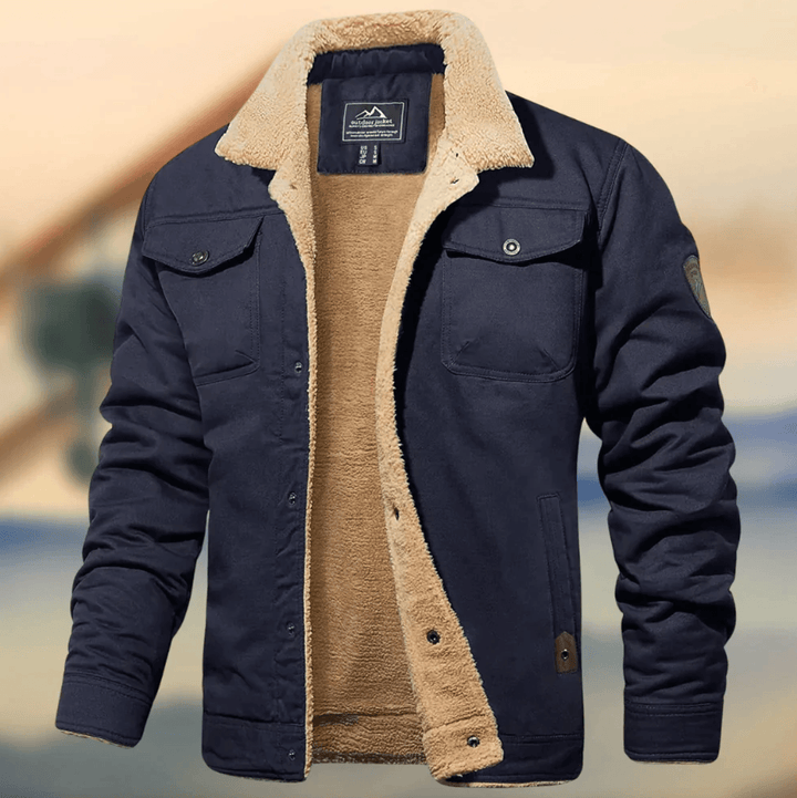Herren Winterjacke Mit Kragen Warm Isoliert