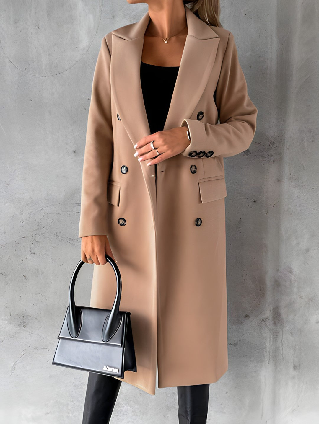 Eleganter Damenmantel Slim Fit Wollmix