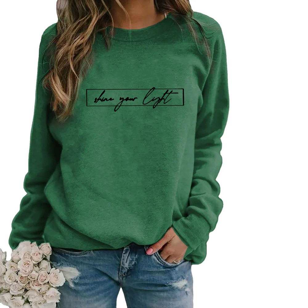 Kleidung für Frauen | Mode Sweatshirt Mit Motivationsaufdruck