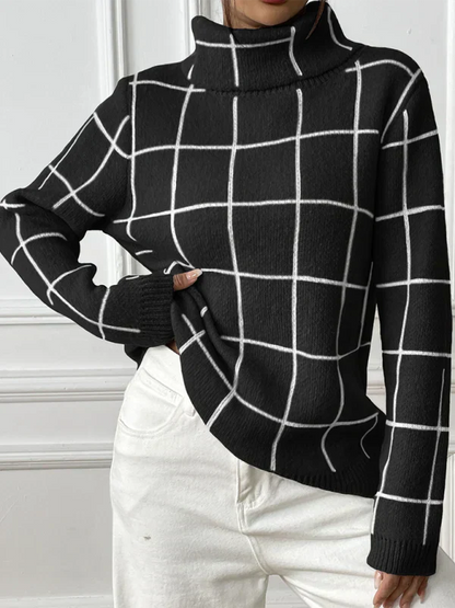Damen Pullover Hochkragen Warm Winter
