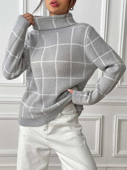 Damenpullover Hochkragen Warm Herbst Winter