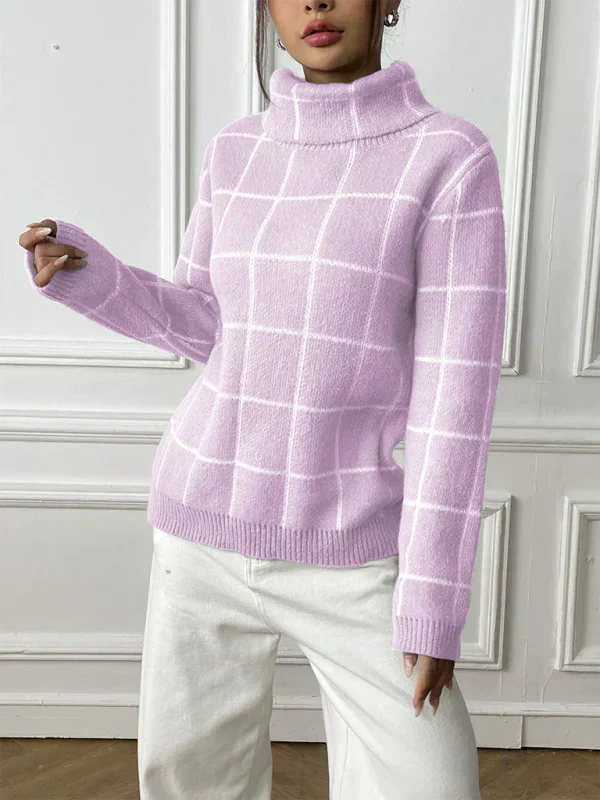 Damen Pullover Hochkragen Warm Winter
