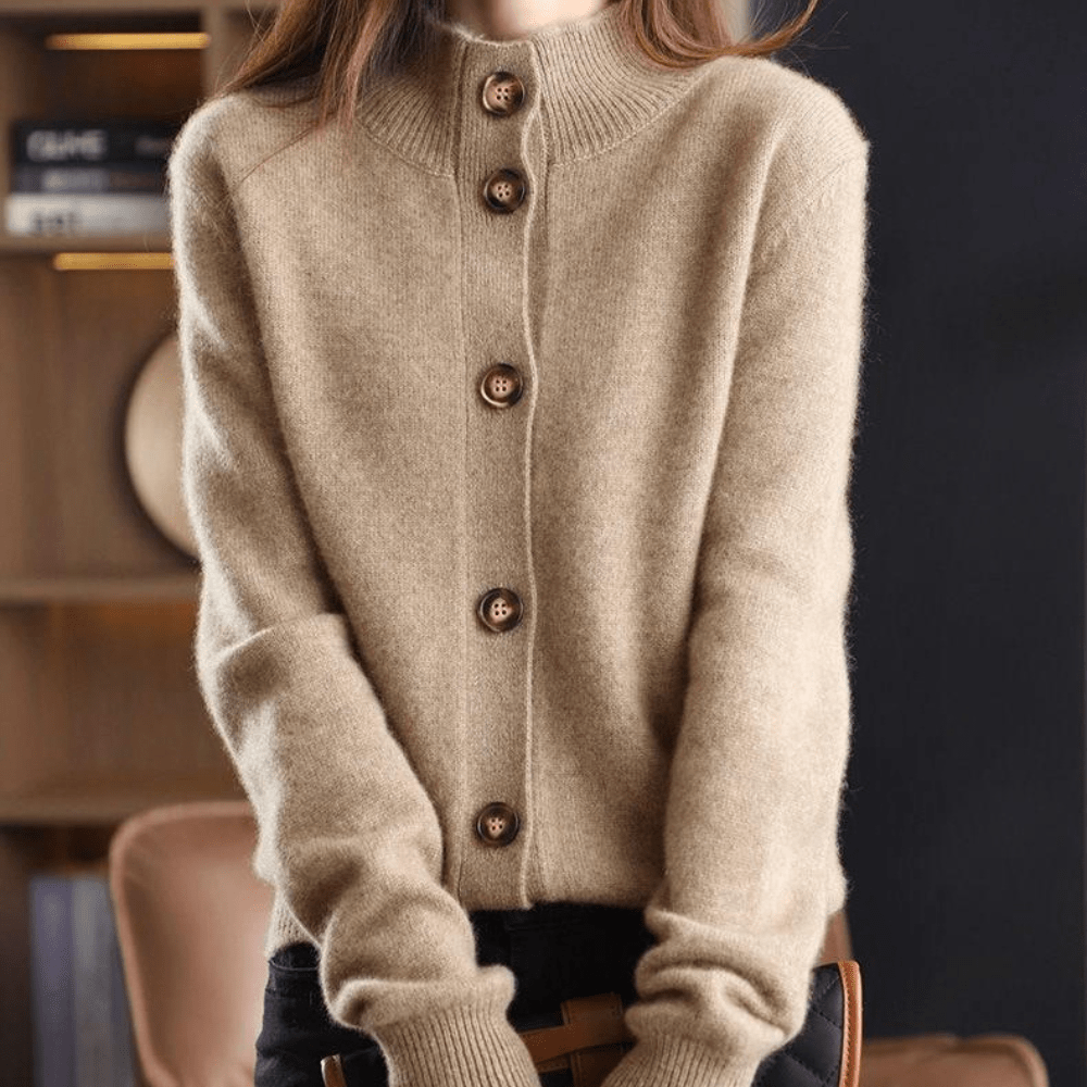 Luxuriöse Cashmere Strickjacke Elegantes Design - IdealeKleiden