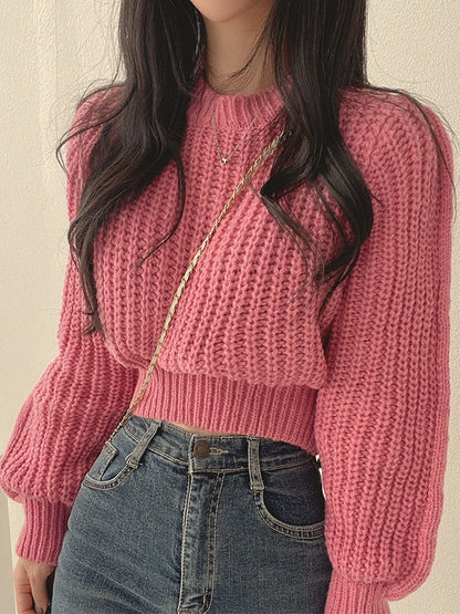 Modischer Grobstrick Pullover Damen