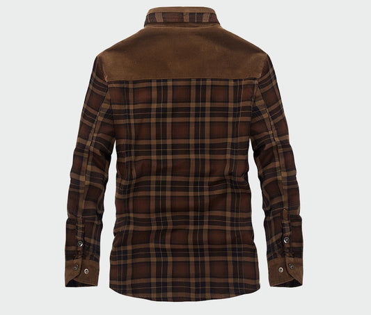 Herren Sherpa Jacke Karo Muster Warm gefüttert - IdealeKleiden
