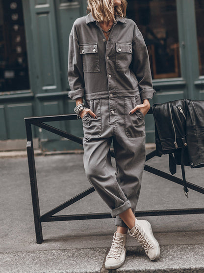 Praktische Damen-Overall mit Langen Ärmeln und Taschen
