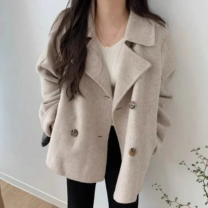 Große Damen Mantel Zweireihig Oversized