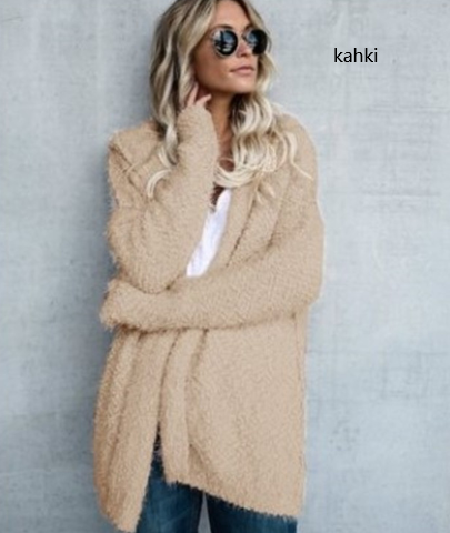 Kapuzenjacke Damen Trendy Strick