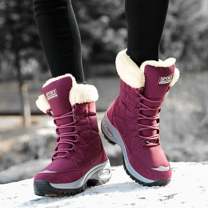 Damenschuhe Stiefel Mittlerer Schaft Schnürung