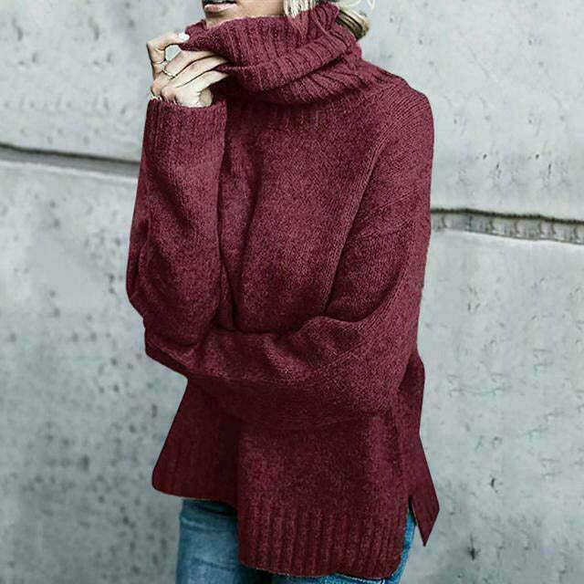 Damen Strickpullover Übergröße Rollkragen Herbstmodell